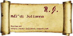 Módi Julianna névjegykártya